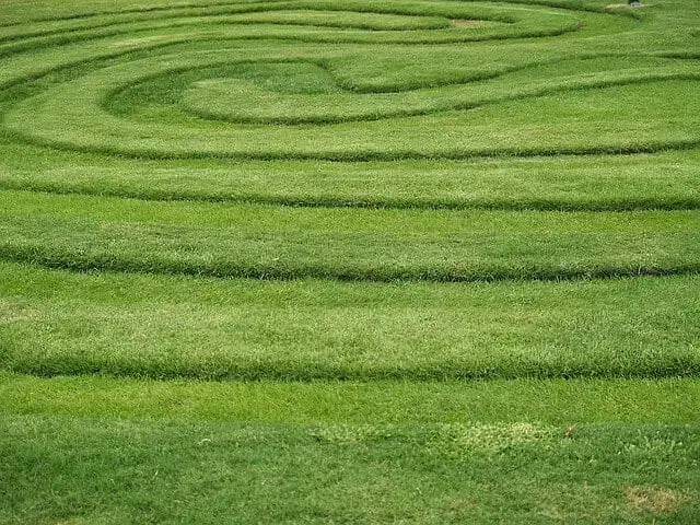 mow complex pattern in lawn push mower