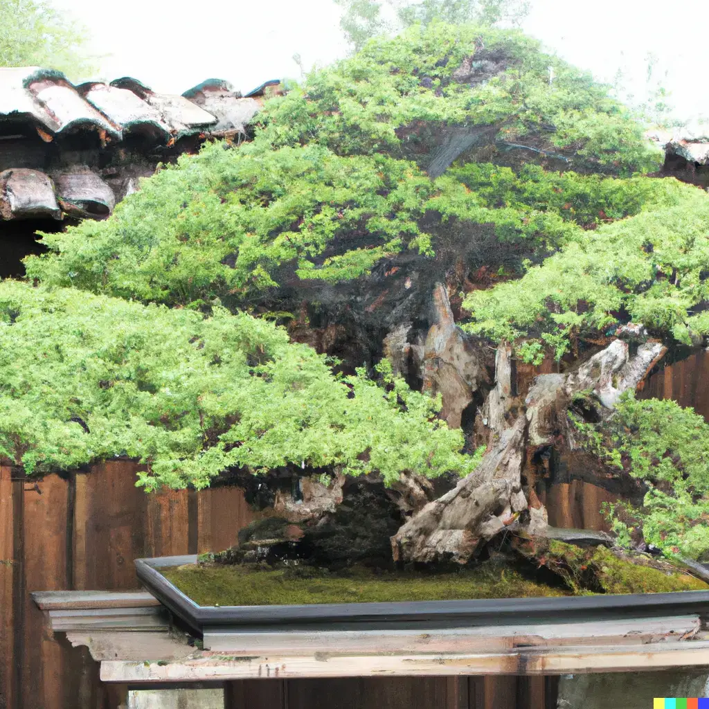 a massive trained bonsai tree